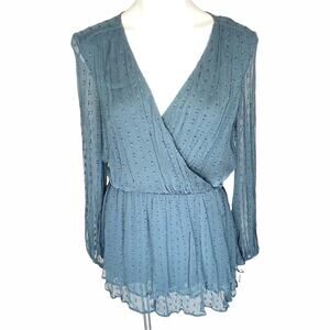 Free People Daliah Swiss Dot Deep Teal Dress size XS